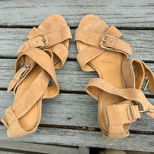 Sandals soft sweade/ leather